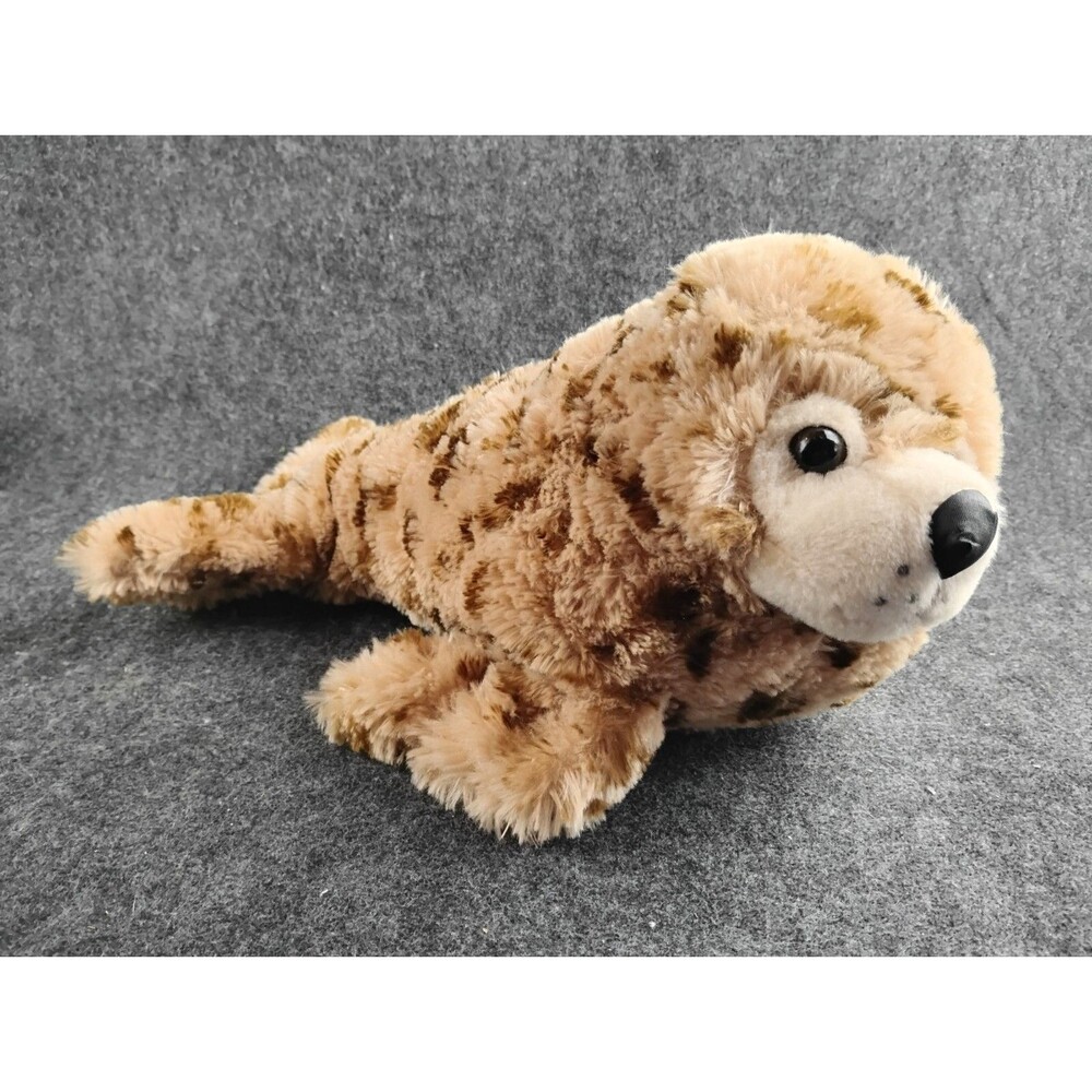 Petting Zoo Seal Plush Stuffed Animal Tan Brown Soft Toy Spotted Speckled 14"